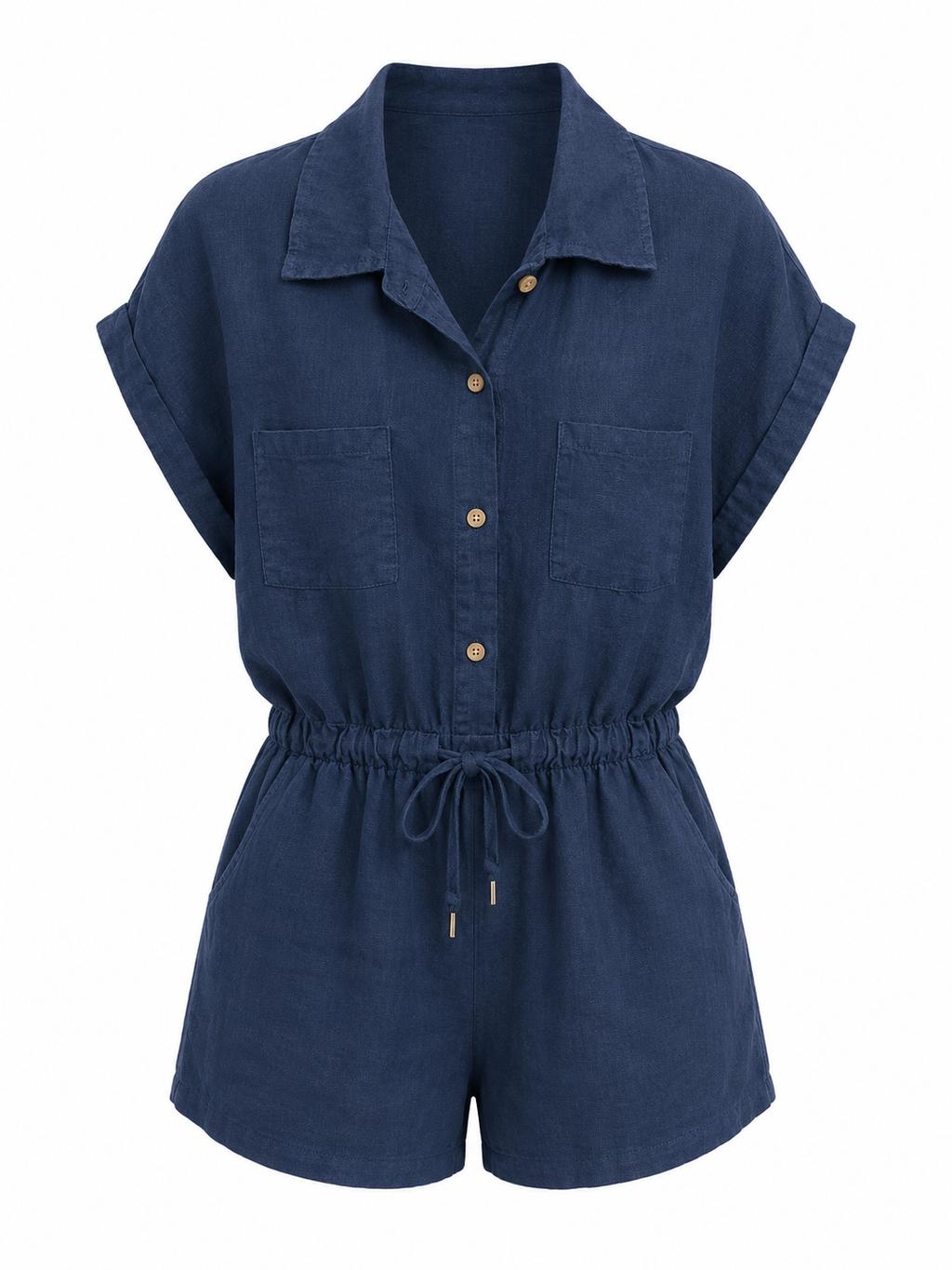 LINEN CINCHED ROMPER