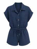 LINEN CINCHED ROMPER