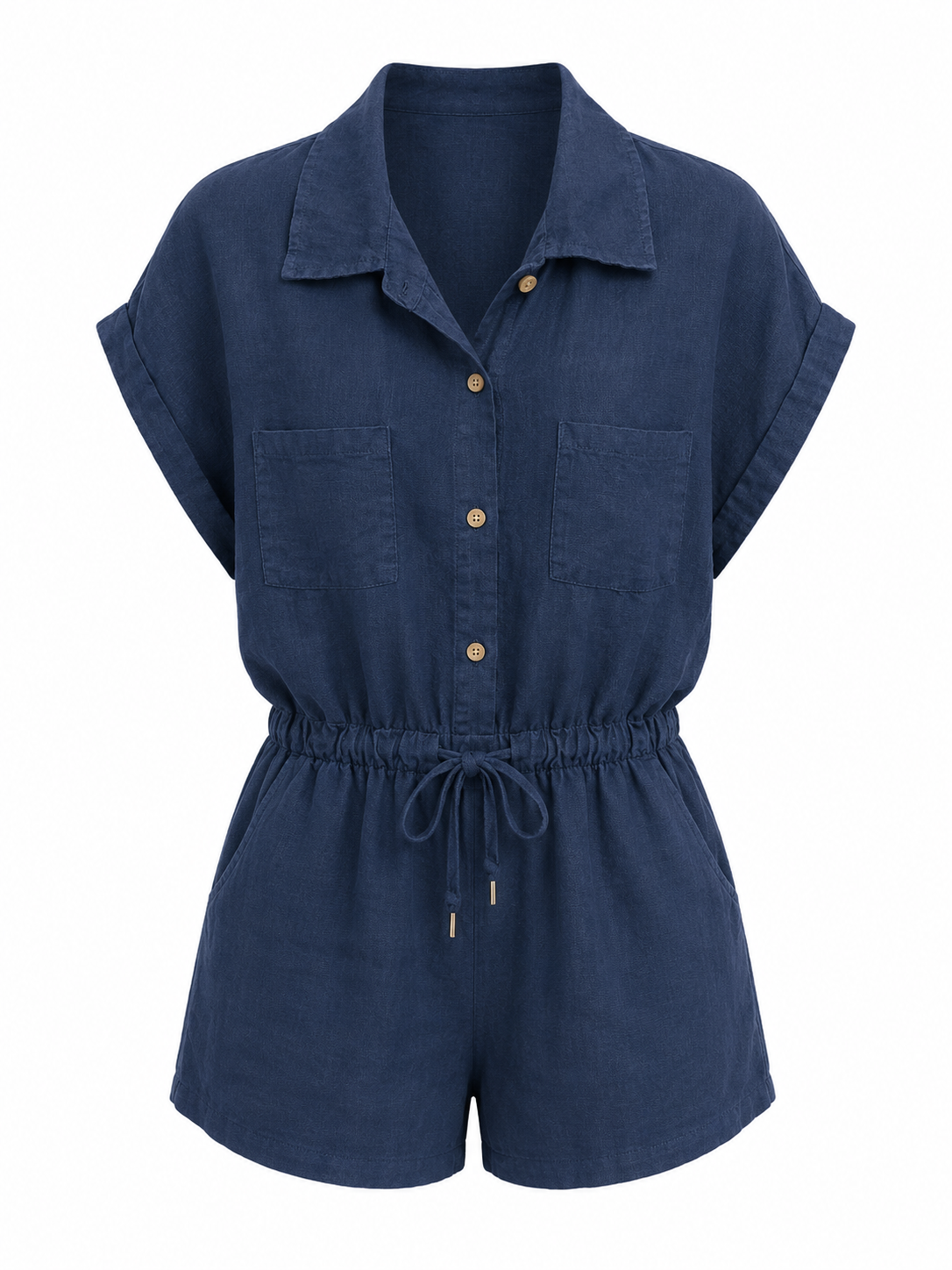 LINEN CINCHED ROMPER