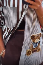 LINES W TEDDY BLOUSE SHIRT