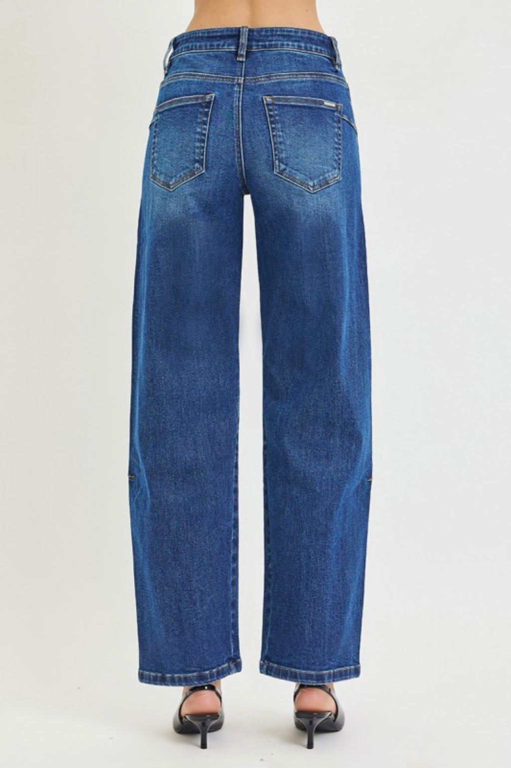 RISEN STRETCH DENIM JEANS