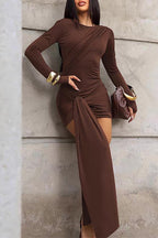 Draped Dress With Front Knot