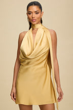 Drape Satin Cowl Dress