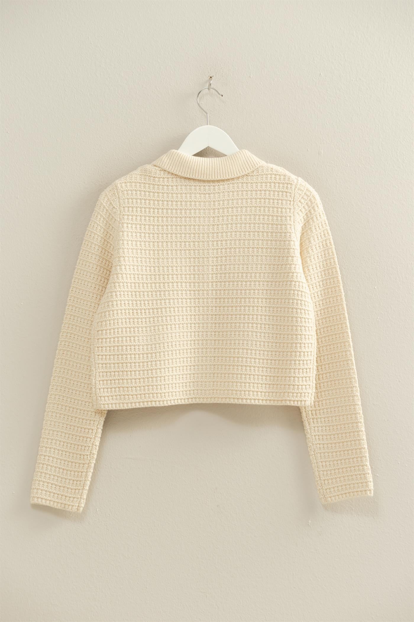 Textured Knit Sweater Jacket