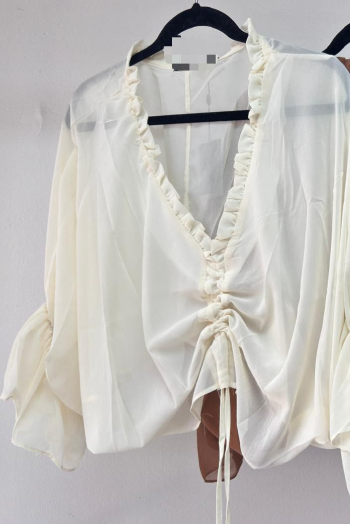 Claudia Chiffon Ruched Top Blouse