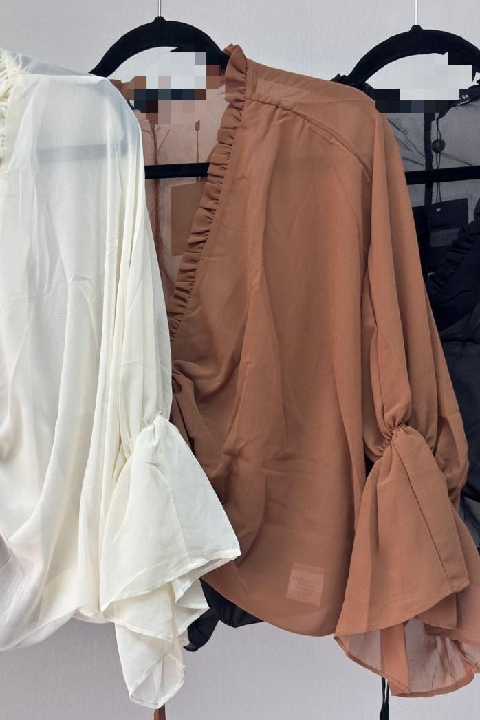 Claudia Chiffon Ruched Top Blouse