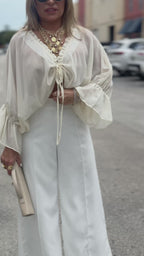 Claudia Chiffon Ruched Top Blouse